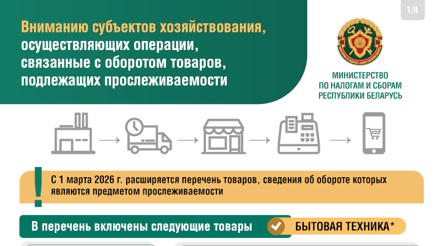 С 1 марта будет расширен перечень товаров, сведения об обороте которых являются предметом прослеживаемости